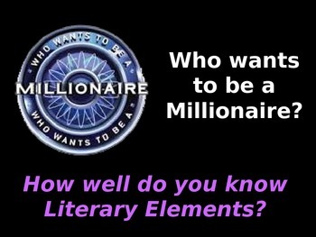 Preview of Millionare Game:  STAAR Review for Literary Elements