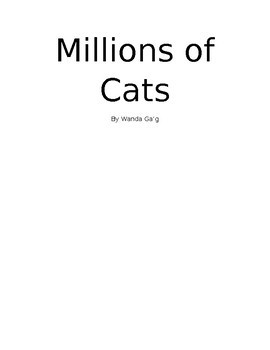 Millions Of Cats by Tami's Treats | Teachers Pay Teachers