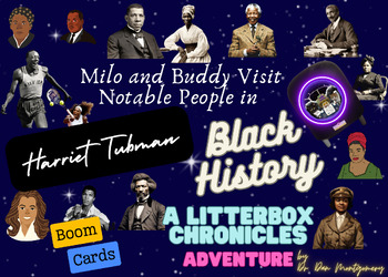 Preview of Milo & Buddy Visit Harriet Tubman: Black History Month - BOOM CARDS