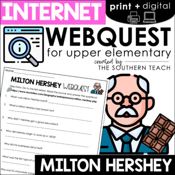 Preview of Milton Hershey WebQuest - Internet Scavenger Hunt Activity