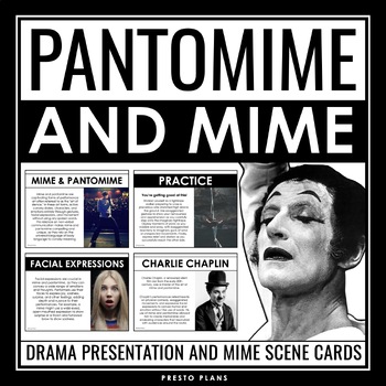 Preview of Mime and Pantomime Drama Lesson - Theater Presentation & Scene Starters Activity