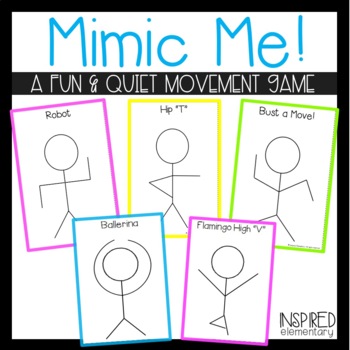 Preview of Brain Breaks Movement Cards Brain Break Mimic Me!