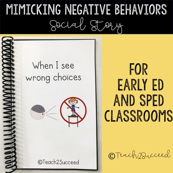 Preview of Mimicking Negative Behaviors Social Story for Special Education