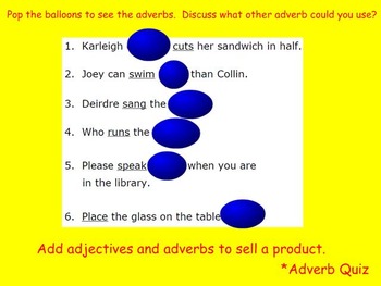 Preview of Mimio Parts of Speech Review (with ad-lib activities) for 3rd grade