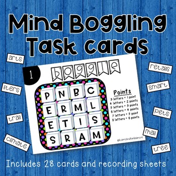 Preview of Mind Boggling Word Work Task Cards ~ Boggle in the Classroom