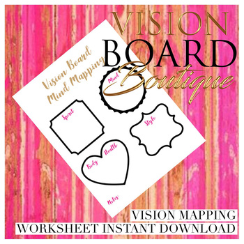 Mind Mapping Vision Board Worksheet Positive Affirmations Men Kids