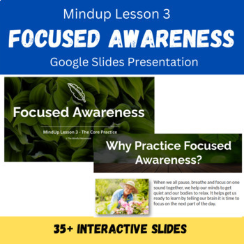 Preview of MindUp Lesson 3: Focused Awareness (Self-Regulation, Mental Health, Stress)