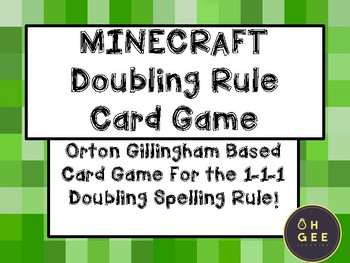 Minecraft Doubling Rule Card Game Orton Gillingham Aligned By Oh Gee Learning