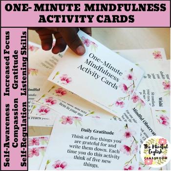 Preview of Mindfulness Activities - One-Minute Mindfulness Cards - Cherry Blossom