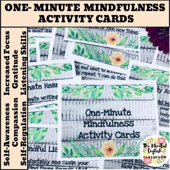 Preview of Mindful Activities - One-Minute Mindfulness Cards - Country Design