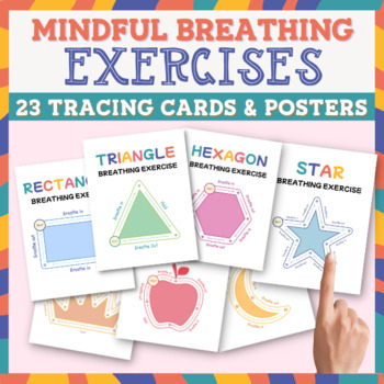 Preview of Mindful Breathing Cards Finger Tracing Self Regulation Strategies to Calm Down
