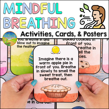 Preview of Mindful Breathing Exercises - Mindfulness Cards, Activities & Posters for SEL