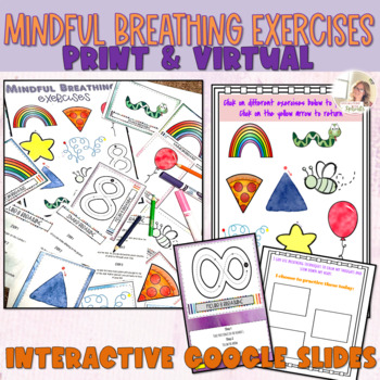 Preview of Mindful Breathing Exercises | Print and Virtual | Breathing Strategies