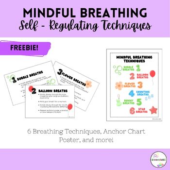 Preview of Mindful Breathing Techniques for Social and Emotional Learning! FREEBIE!