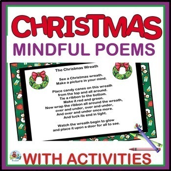 Preview of Mindful Christmas Read Aloud Poems with Christmas Literacy and Math Activities 