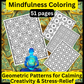 Preview of Mindful Coloring: 51 Full-Page Geometric Designs for Stress Relief & Focus