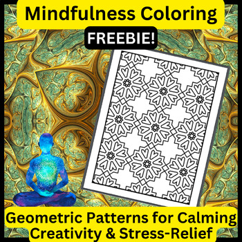 Preview of Mindful Coloring:❤️Full-Page Geometric Design for Stress Relief & Focus FREEBIE