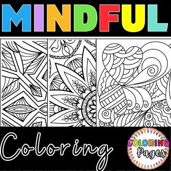 Preview of Mindfulness Coloring Pages Activities Mindful SEL Calm Printables for Kids