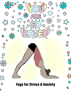 5 Mindful Coloring Pages: Yoga Poses for Stress & Anxiety ( 5 Pages)