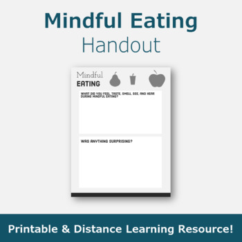 Preview of Mindful Eating Mindfulness SEL Handout Worksheet 
