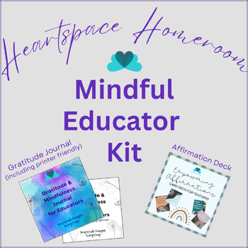 Preview of Mindful Teacher Bundle ~ Printable Resources for Wellness ~ Self Care ~ Morale