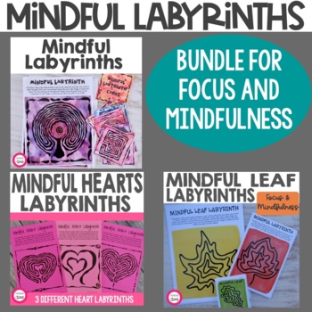 Preview of Mindful Labyrinth Bundle for Focus and Calm - Student Mindfulness Activity