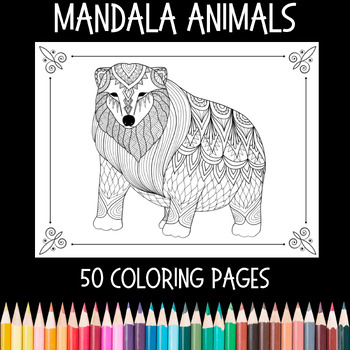100 Animals Mandala Coloring Pages For Adults-2