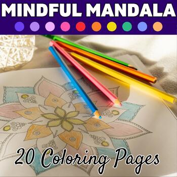 Preview of Mindfulness Mandalas Coloring Activity Sel Mindful Calming Breathing Strategies
