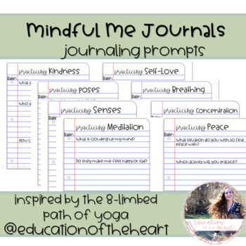 Mindful Me Journal Prompts by Education of the Heart | TpT