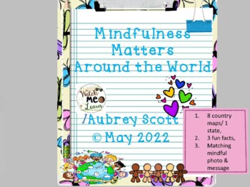 Preview of Mindful Messages Around the World Project/PP/Bulletin Board