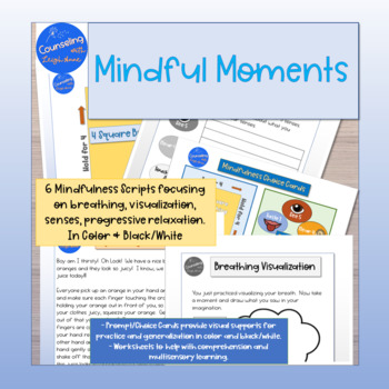Preview of Mindful Moments - Breathing, Sensory, and Progressive Relaxation Exercises