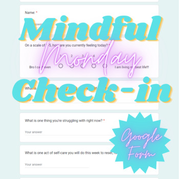 Preview of Mindful Monday Student Check-In