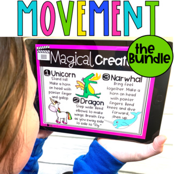 Preview of Mindful Movement Bundle - Mindful Brain Breaks - Mindful Energizers - Yoga