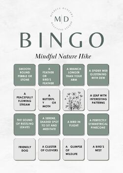 Preview of Mindful Nature Hike BINGO