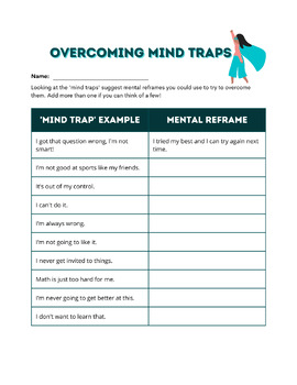 Preview of Mindful Reframe Worksheet