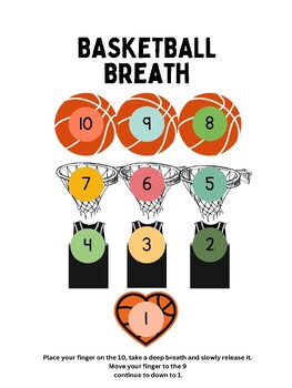 Preview of Mindful Sports Social Emotional Learning Breathing Elementary Printable