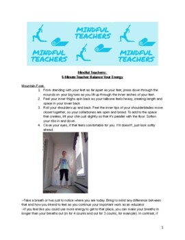 Preview of Mindful Teachers: 5-Minute Teacher Balance Your Energy