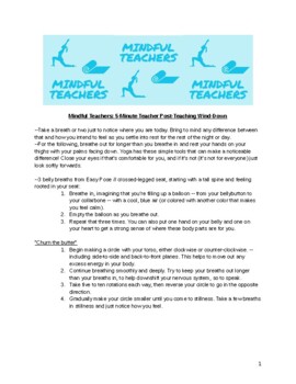 Preview of Mindful Teachers: 5-Minute Teacher Post-Teaching Wind-Down
