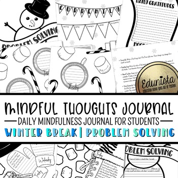 Preview of Mindful Thoughts Journal: Winter Break/Problem Solving Mindfulness Activities