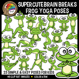 Mindfulness Clipart - Yoga Frogs - Brain Breakers - Stretc