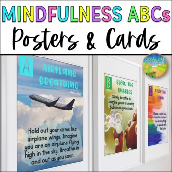 Preview of Mindfulness ABCs Posters and Cards for Brain Breaks and Coping Skills