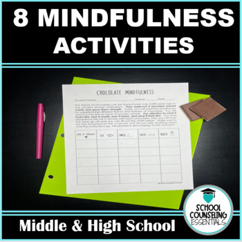 Preview of Mindfulness Activities - Engaging & Interactive Worksheets -Middle & High School