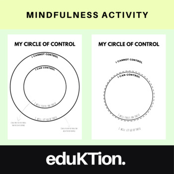 Preview of Mindfulness Activity - Circle of Control