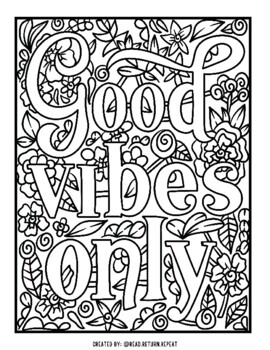 Mindfulness Affirmation Coloring Pages by Read Return Repeat | TPT