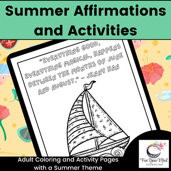 Preview of Mindfulness Affirmations and Activities for Summer