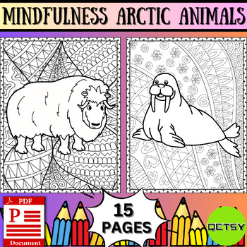 Mindfulness Arctic Animals Coloring Pages | Tranquility in the Frozen North