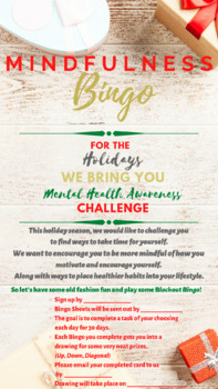Preview of Mindfulness Bingo Challenge: Holiday Edition- Challenge Announcement