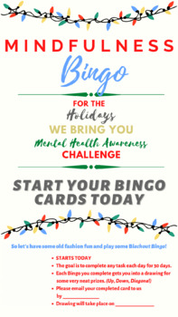 Preview of Mindfulness Bingo Challenge: Holiday Edition Start Date Reminder (Optional)