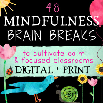 Preview of Mindfulness Brain Breaks: Classroom Management Coping Skills for Calm + Focus