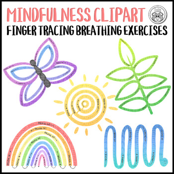 Preview of Mindfulness Breathing Exercise Clipart for Mental Health and Wellness